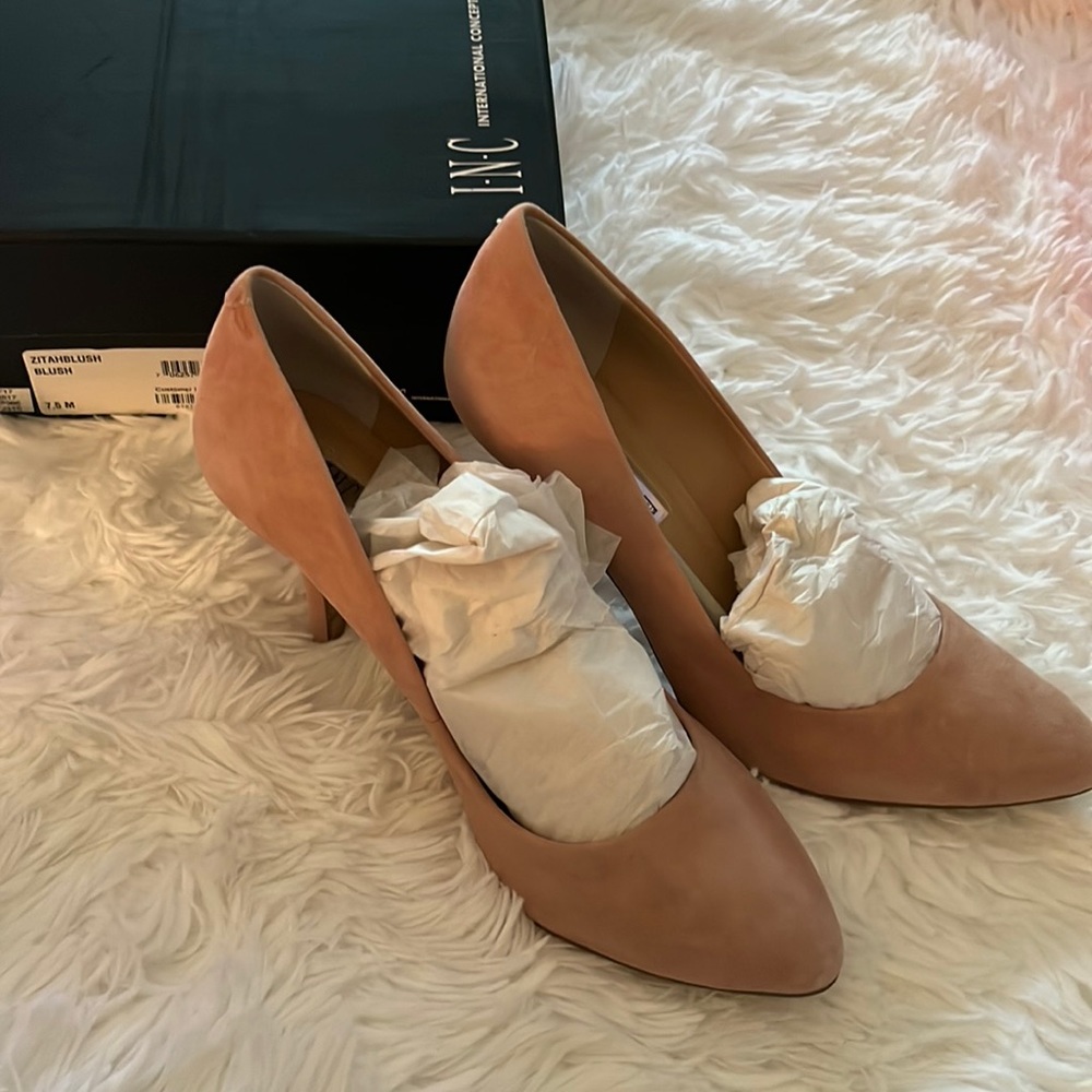 INC Suede blush heels